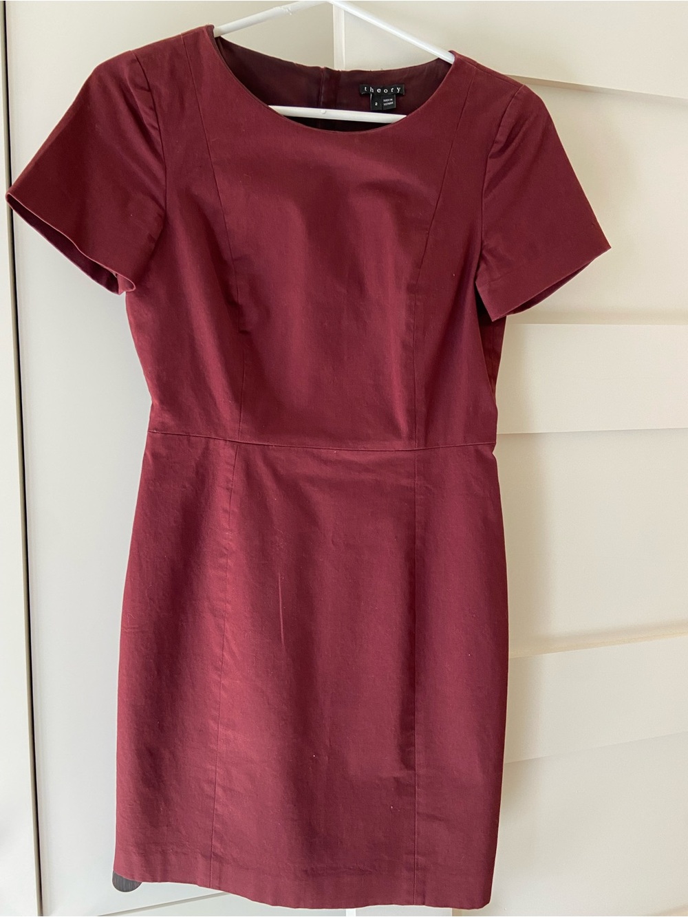 Theory Women's Burgundy Short-Sleeve Dress